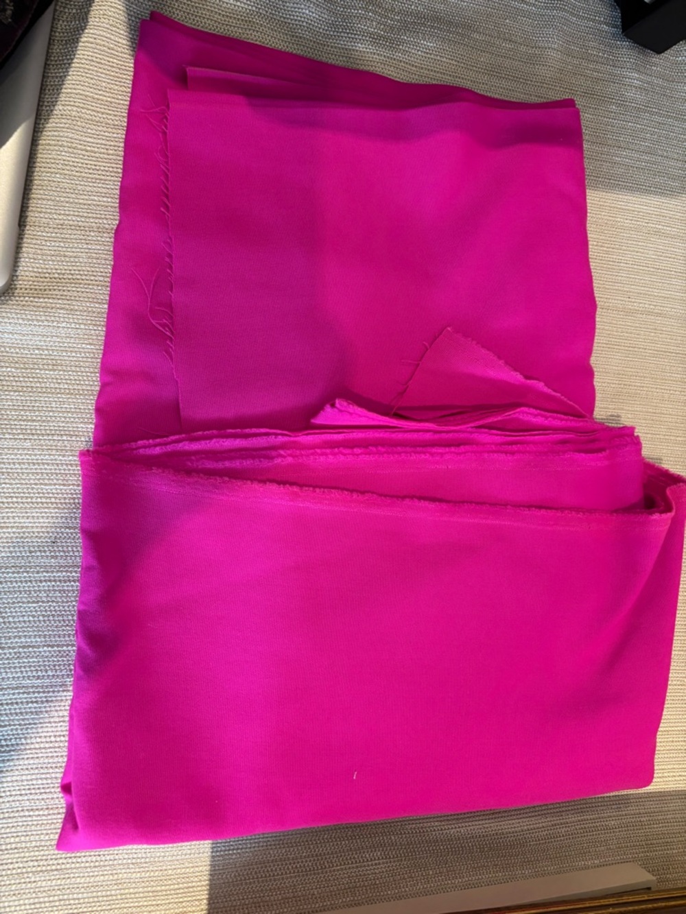Vibrant Fuchsia hot pink Fabric Panel 2.5 meters wool suiting dressmaking